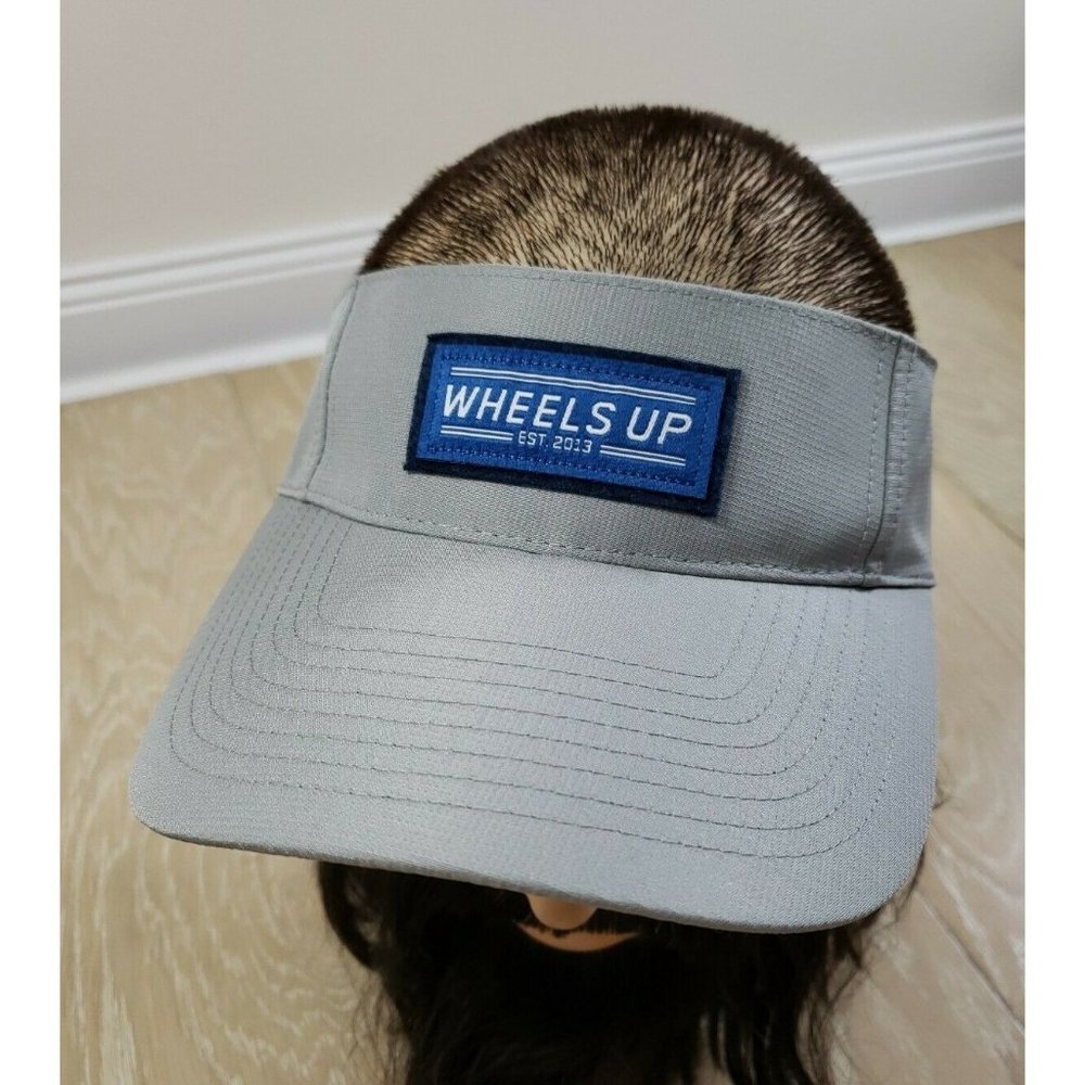 Wheels Up Aviation Private Jet Co. Golf Visor Strap Back Polyester Grey OSFA